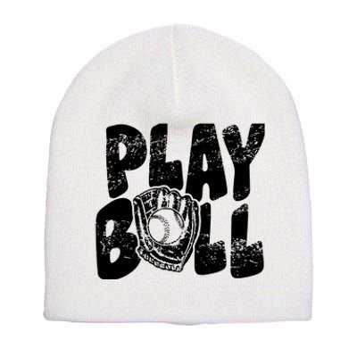 Retro Baseball Lover Team Sport Play Ball Baseball Game Day Short Acrylic Beanie