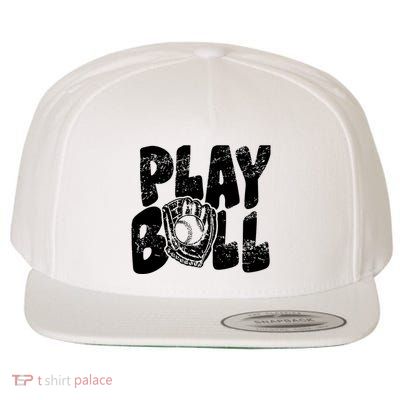 Retro Baseball Lover Team Sport Play Ball Baseball Game Day Wool Snapback Cap