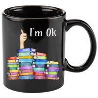 Reading Book Lovers I'm Ok National Book Lovers Day 11oz C Handle Ceramic Mug
