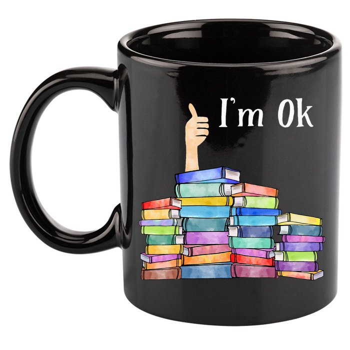 Reading Book Lovers I'm Ok National Book Lovers Day 11oz C Handle Ceramic Mug