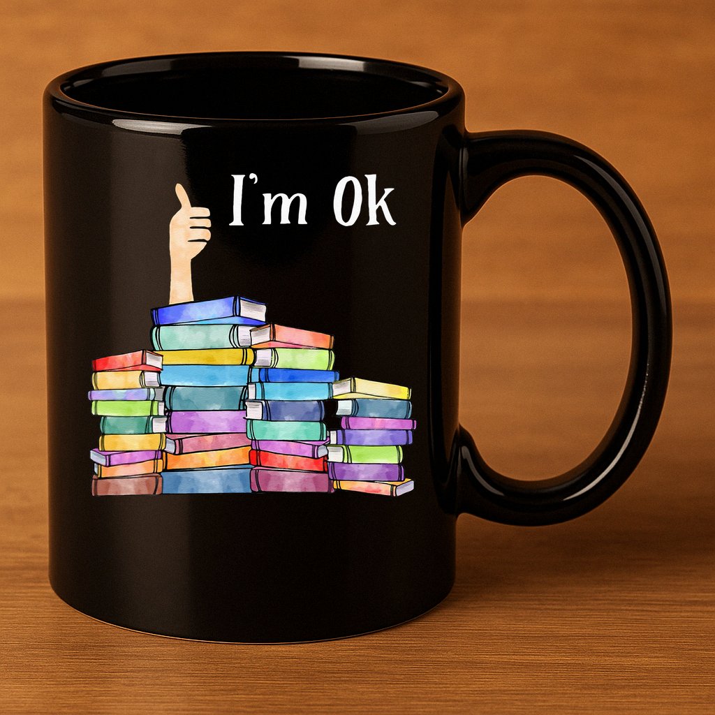Reading Book Lovers I'm Ok National Book Lovers Day 11oz C Handle Ceramic Mug