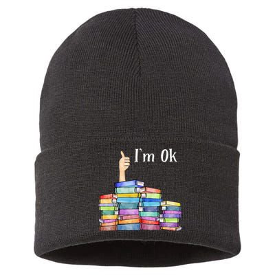 Reading Book Lovers I'm Ok National Book Lovers Day Sustainable Knit Beanie
