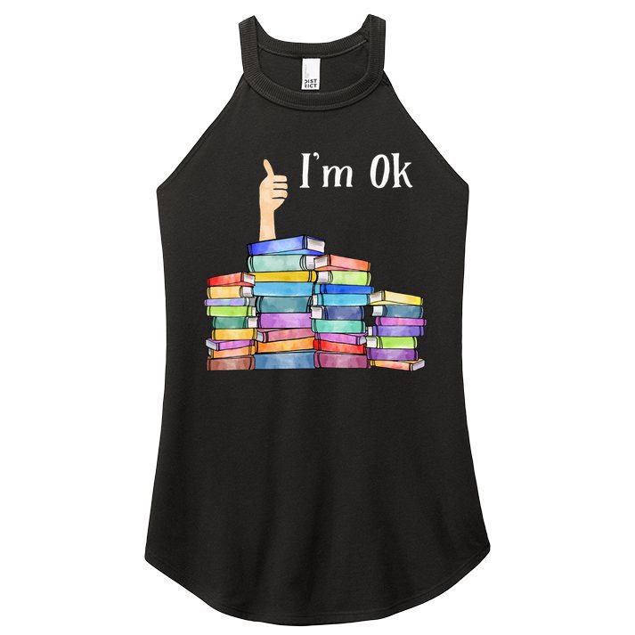 Reading Book Lovers I'm Ok National Book Lovers Day Women's Perfect Tri Rocker Tank