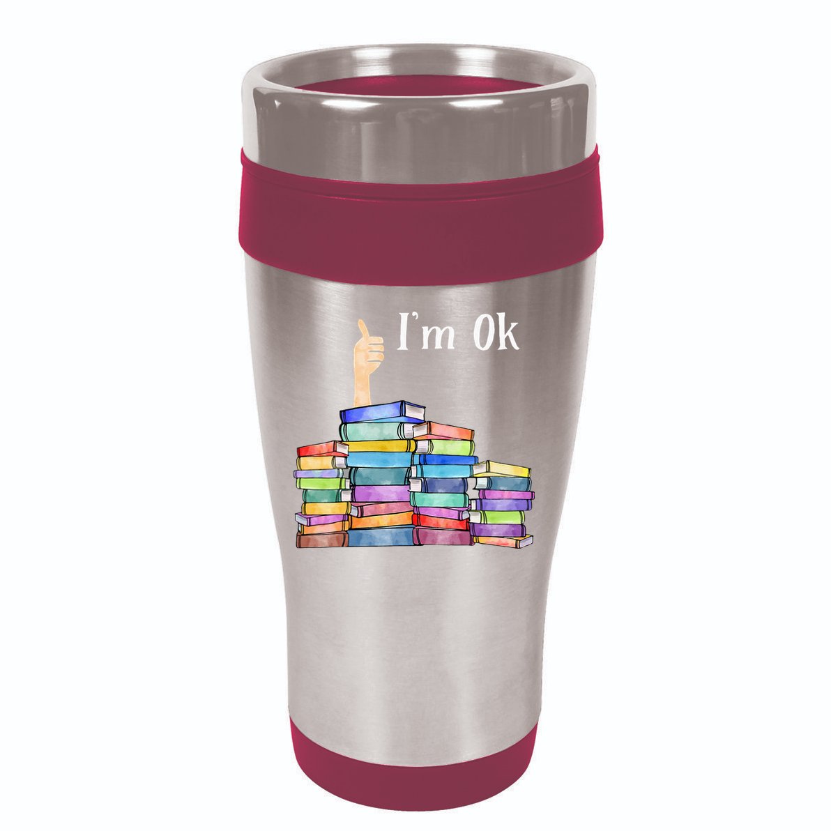 Reading Book Lovers I'm Ok National Book Lovers Day 16oz Travel Tumbler