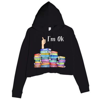 Reading Book Lovers Im Ok National Book Lovers Day Crop Fleece Hoodie