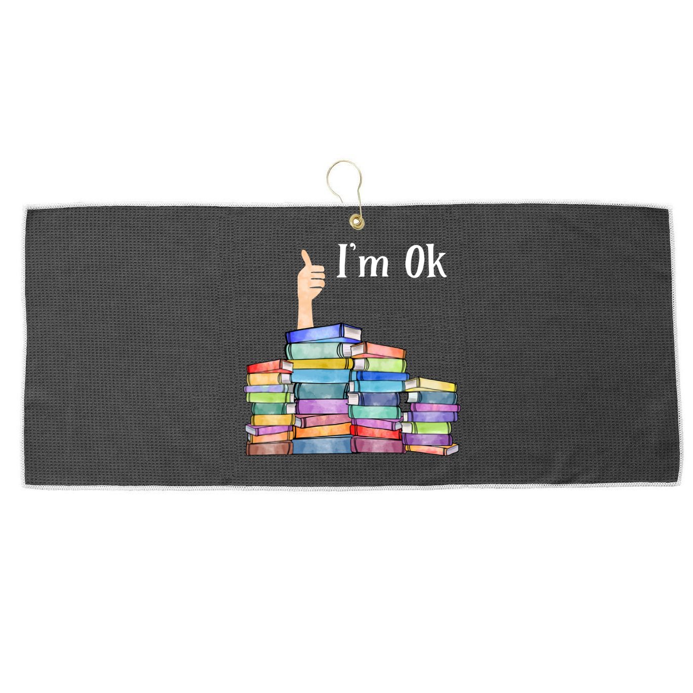 Reading Book Lovers Im Ok National Book Lovers Day Large Microfiber Waffle Golf Towel