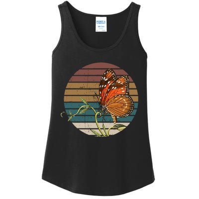 Retro Butterfly Lover Monarch Entomolgist Vintage Milkweed Ladies Essential Tank