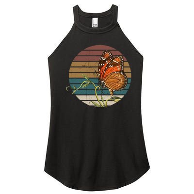 Retro Butterfly Lover Monarch Entomolgist Vintage Milkweed Women’s Perfect Tri Rocker Tank