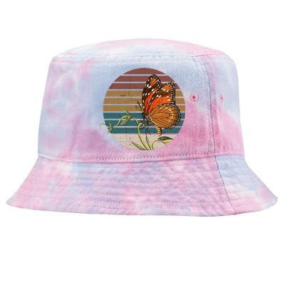 Retro Butterfly Lover Monarch Entomolgist Vintage Milkweed Tie-Dyed Bucket Hat