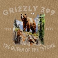 Retro Bear Lover Queen Of The Tetons Grizzly 399 Wildlife Cotton Canvas Backpack