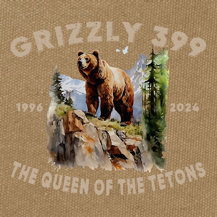 Retro Bear Lover Queen Of The Tetons Grizzly 399 Wildlife Cotton Canvas Backpack