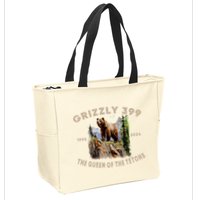 Retro Bear Lover Queen Of The Tetons Grizzly 399 Wildlife Zip Tote Bag