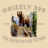 Retro Bear Lover Queen Of The Tetons Grizzly 399 Wildlife Zip Tote Bag