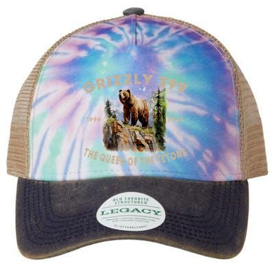 Retro Bear Lover Queen Of The Tetons Grizzly 399 Wildlife Legacy Tie Dye Trucker Hat
