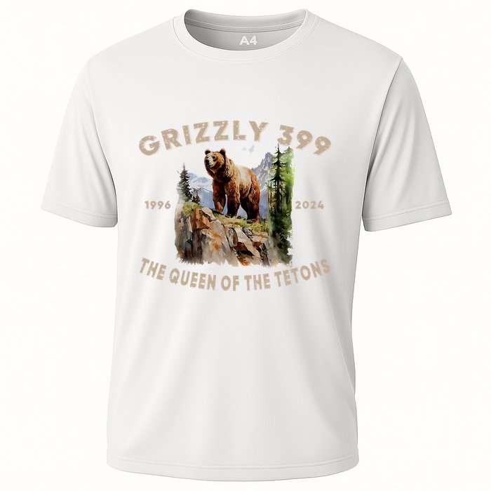 Retro Bear Lover Queen Of The Tetons Grizzly 399 Wildlife Performance Shirt