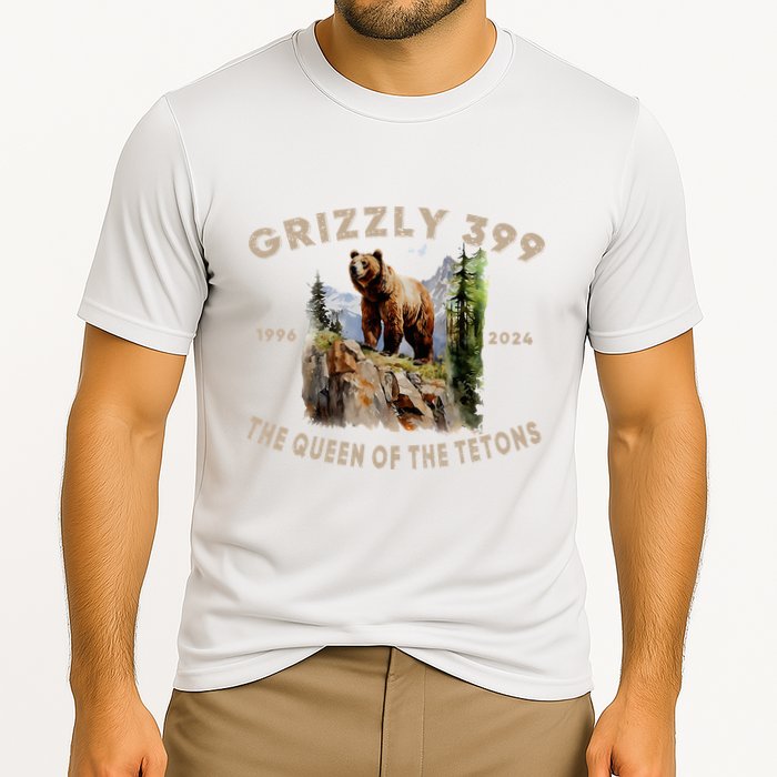 Retro Bear Lover Queen Of The Tetons Grizzly 399 Wildlife Performance Shirt