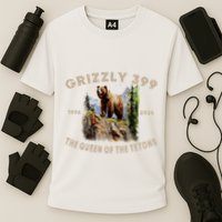 Retro Bear Lover Queen Of The Tetons Grizzly 399 Wildlife Performance Shirt