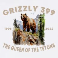 Retro Bear Lover Queen Of The Tetons Grizzly 399 Wildlife Performance Shirt