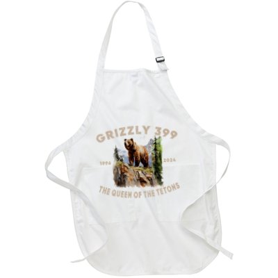 Retro Bear Lover Queen Of The Tetons Grizzly 399 Wildlife Full-Length Apron With Pockets