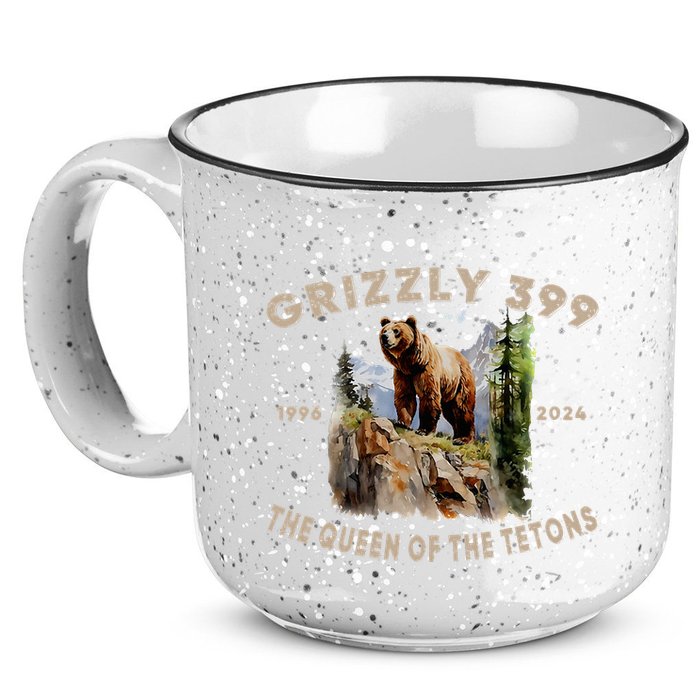 Retro Bear Lover Queen Of The Tetons Grizzly 399 Wildlife 15oz Campfire Ceramic Mug