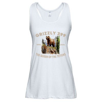 Retro Bear Lover Queen Of The Tetons Grizzly 399 Wildlife Ladies Essential Flowy Tank
