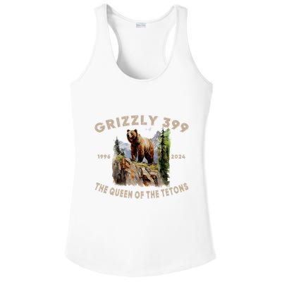 Retro Bear Lover Queen Of The Tetons Grizzly 399 Wildlife Ladies PosiCharge Competitor Racerback Tank