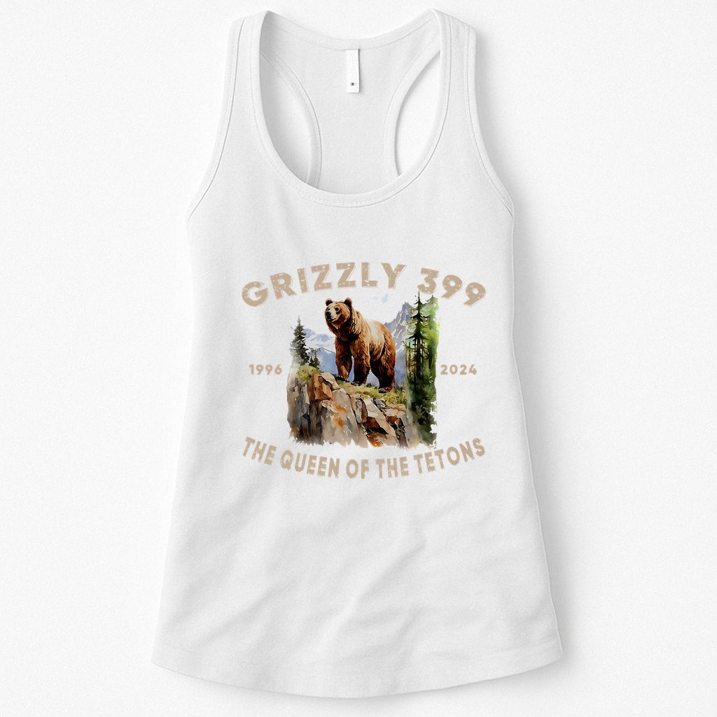 Retro Bear Lover Queen Of The Tetons Grizzly 399 Wildlife Womens Tank Top