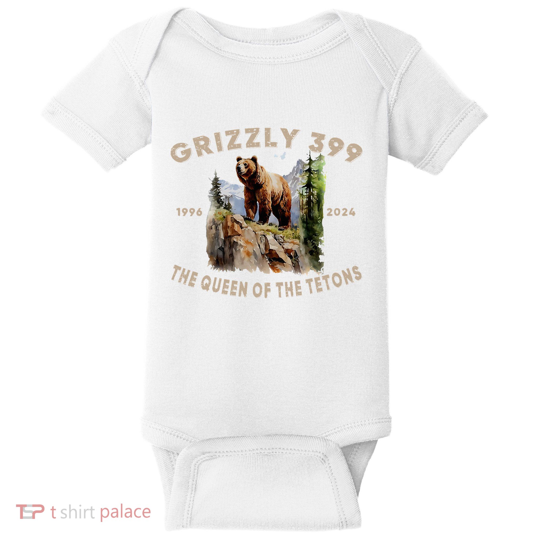 Retro Bear Lover Queen Of The Tetons Grizzly 399 Wildlife Baby Bodysuit
