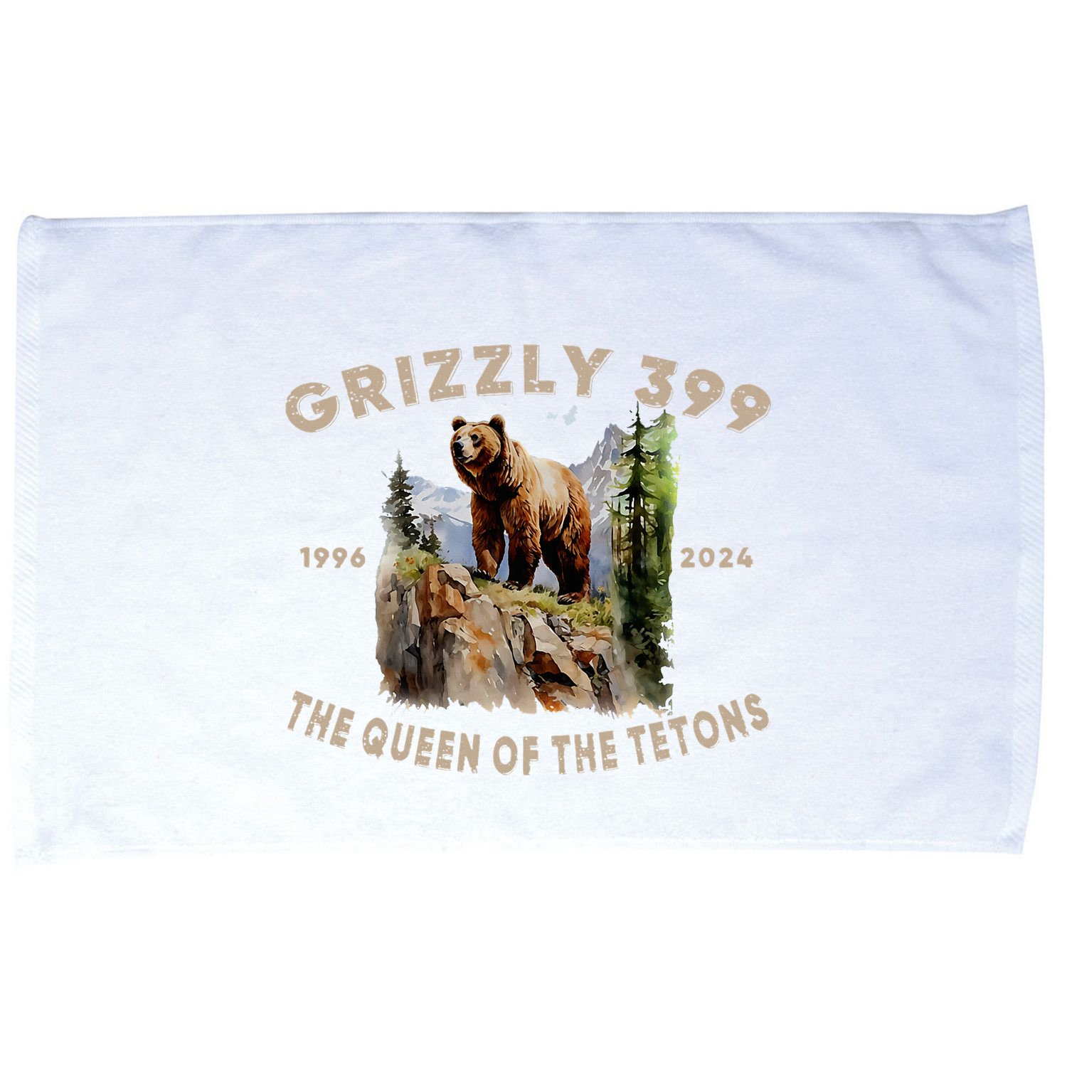 Retro Bear Lover Queen Of The Tetons Grizzly 399 Wildlife Microfiber Hand Towel