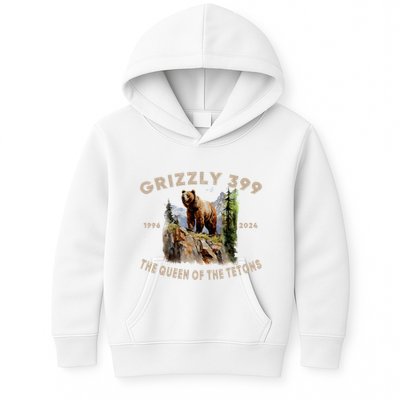 Retro Bear Lover Queen Of The Tetons Grizzly 399 Wildlife Kids Hoodie