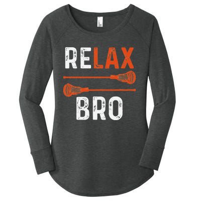 Relax Bro Lacrosse Sports Team Game Women's Perfect Tri Tunic Long Sleeve Shirt