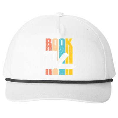 Retro Book Lovers Bookish Bookworm Cute Gift Snapback Five-Panel Rope Hat