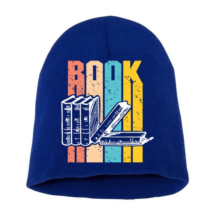 Retro Book Lovers Bookish Bookworm Cute Gift Short Acrylic Beanie