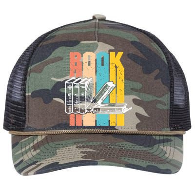 Retro Book Lovers Bookish Bookworm Cute Gift Retro Rope Trucker Hat Cap