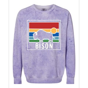 Retro Bison Logo Colorblast Crewneck Sweatshirt