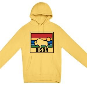 Retro Bison Logo Premium Pullover Hoodie