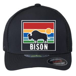 Retro Bison Logo Flexfit Unipanel Trucker Cap