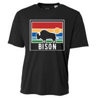 Retro Bison Logo Cooling Performance Crew T-Shirt