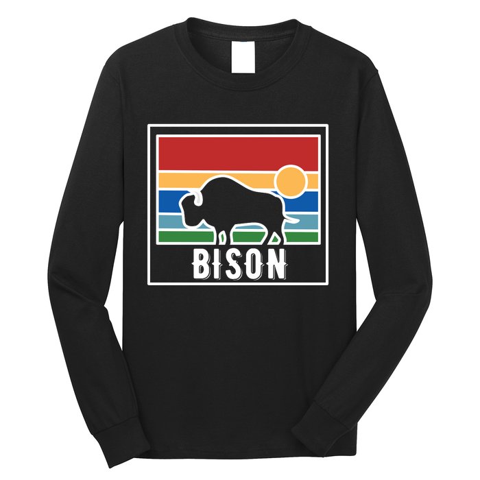 Retro Bison Logo Long Sleeve Shirt