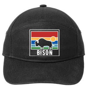 Retro Bison Logo 7-Panel Snapback Hat