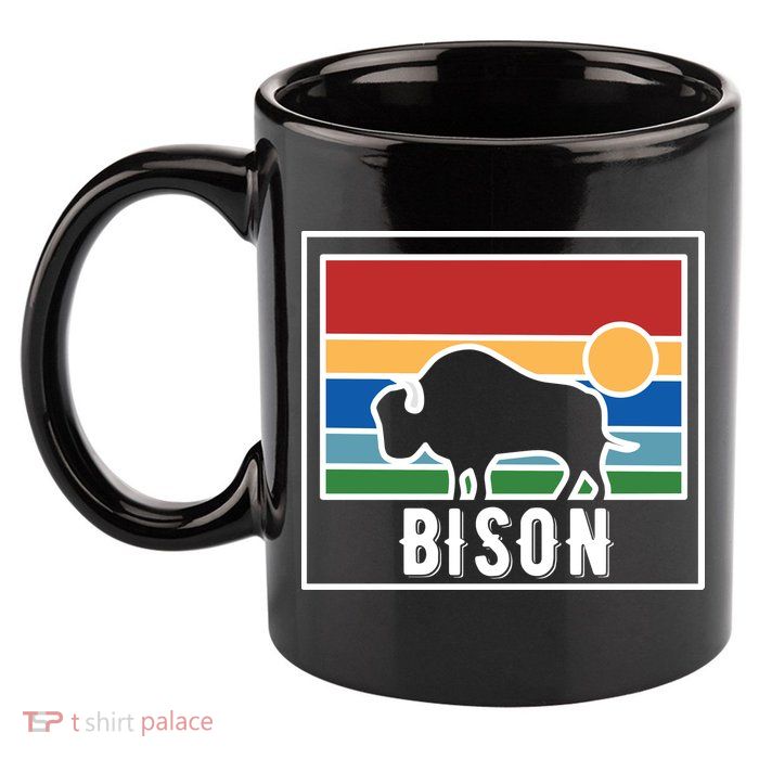 Retro Bison Logo 11oz C Handle Ceramic Mug