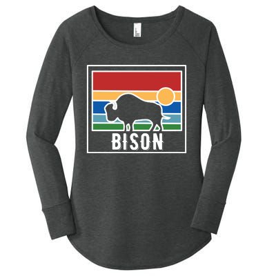 Retro Bison Logo Women's Perfect Tri Tunic Long Sleeve Shirt