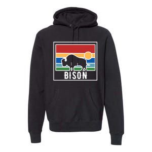 Retro Bison Logo Premium Hoodie