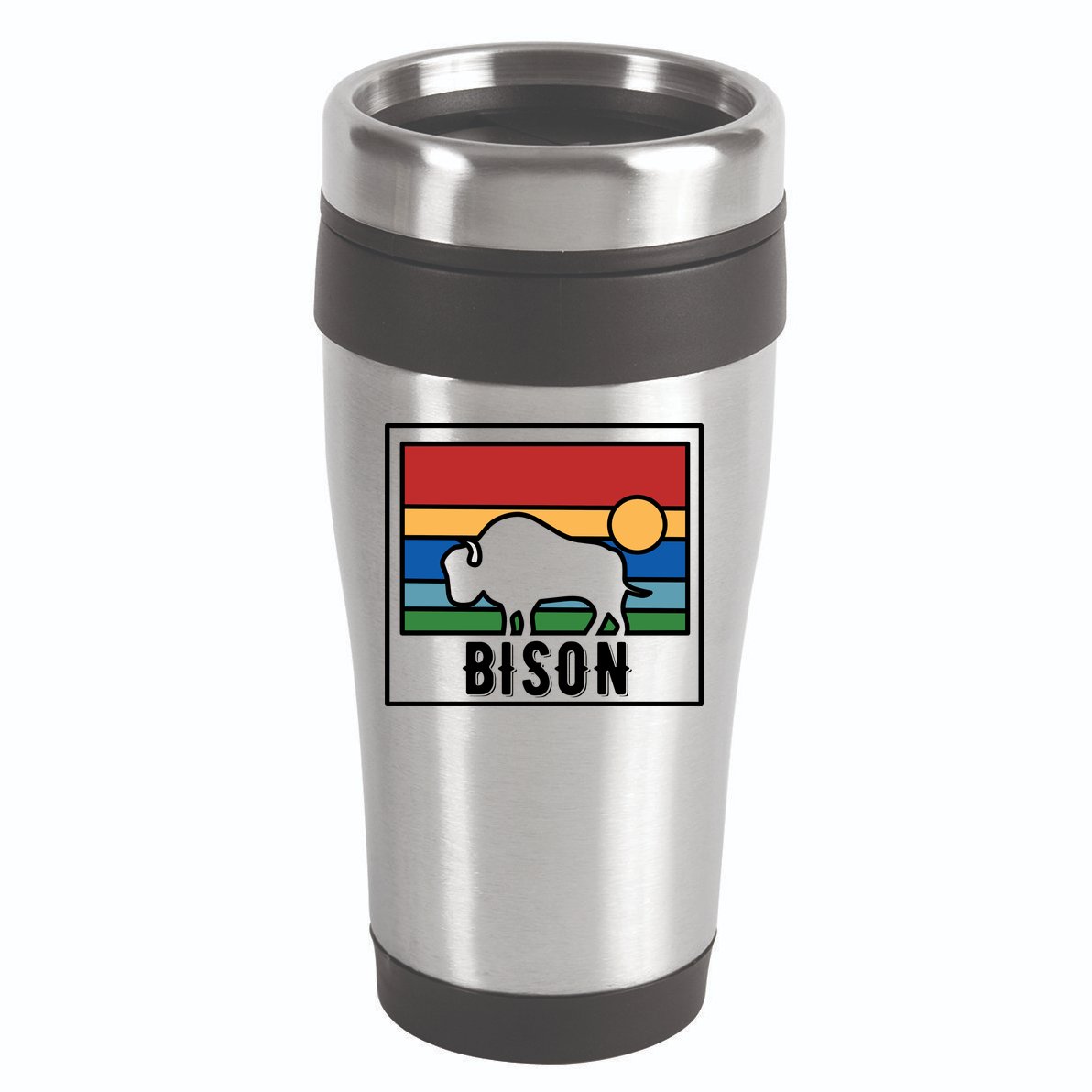 Retro Bison Logo 16oz Travel Tumbler
