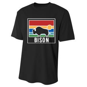 Retro Bison Logo Performance Sprint T-Shirt