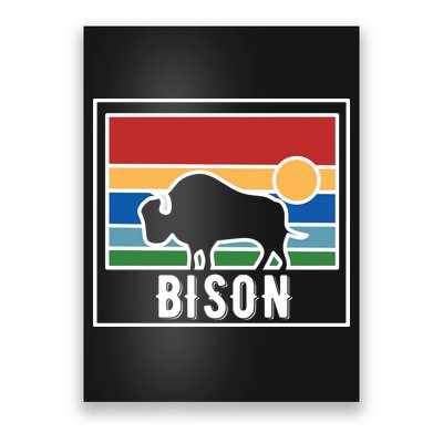 Retro Bison Logo Poster