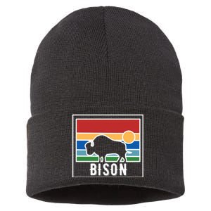 Retro Bison Logo Sustainable Knit Beanie