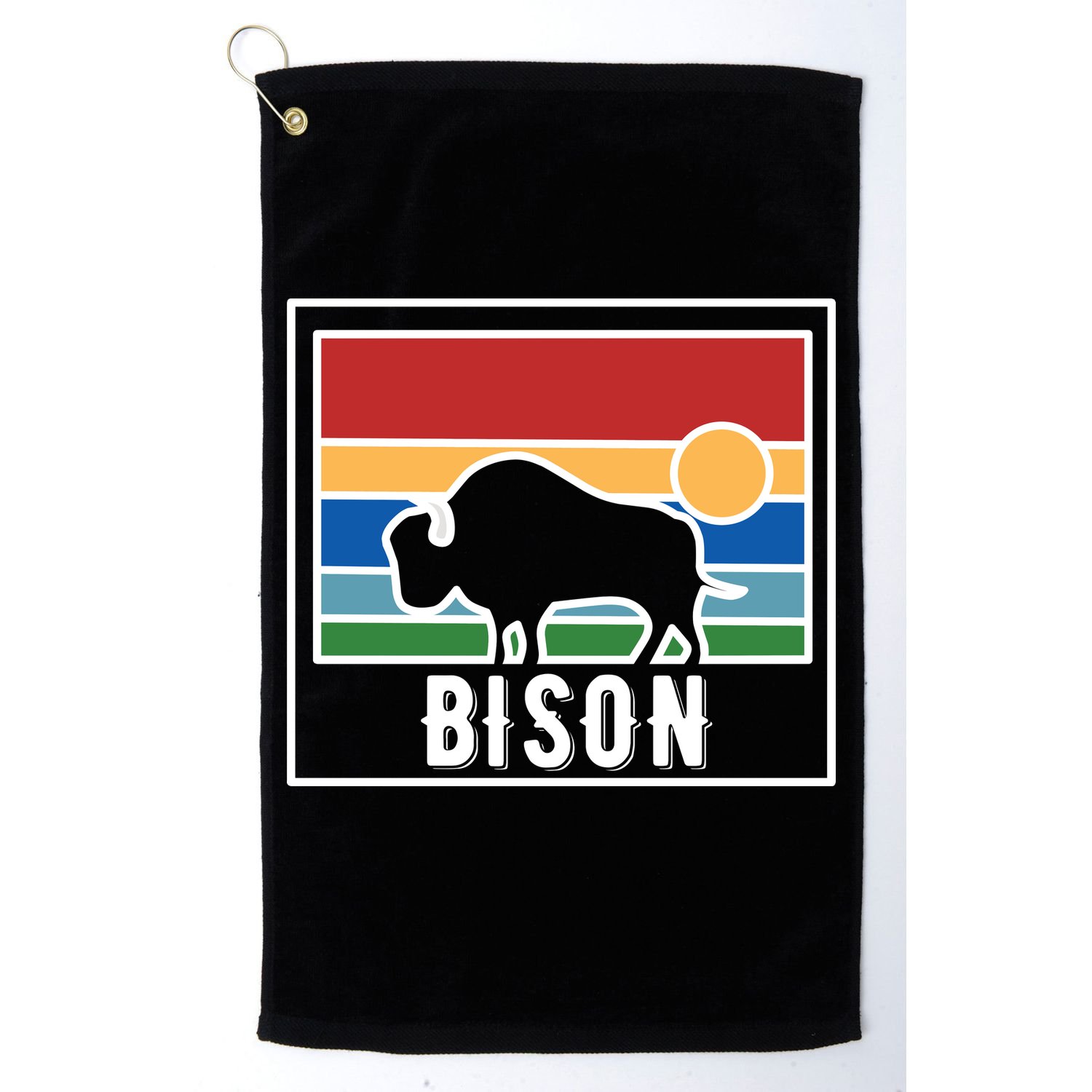 Retro Bison Logo Golf Towel