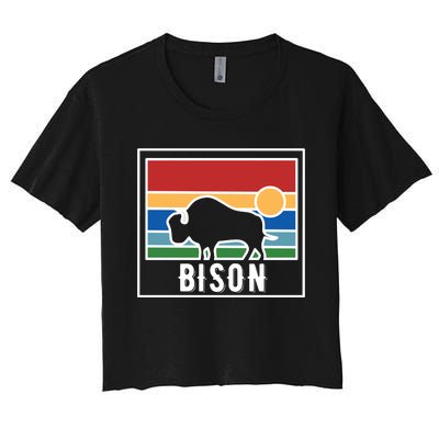 Retro Bison Logo Women's Crop Top Tee