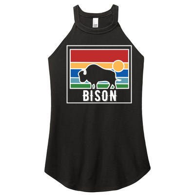 Retro Bison Logo Women’s Perfect Tri Rocker Tank